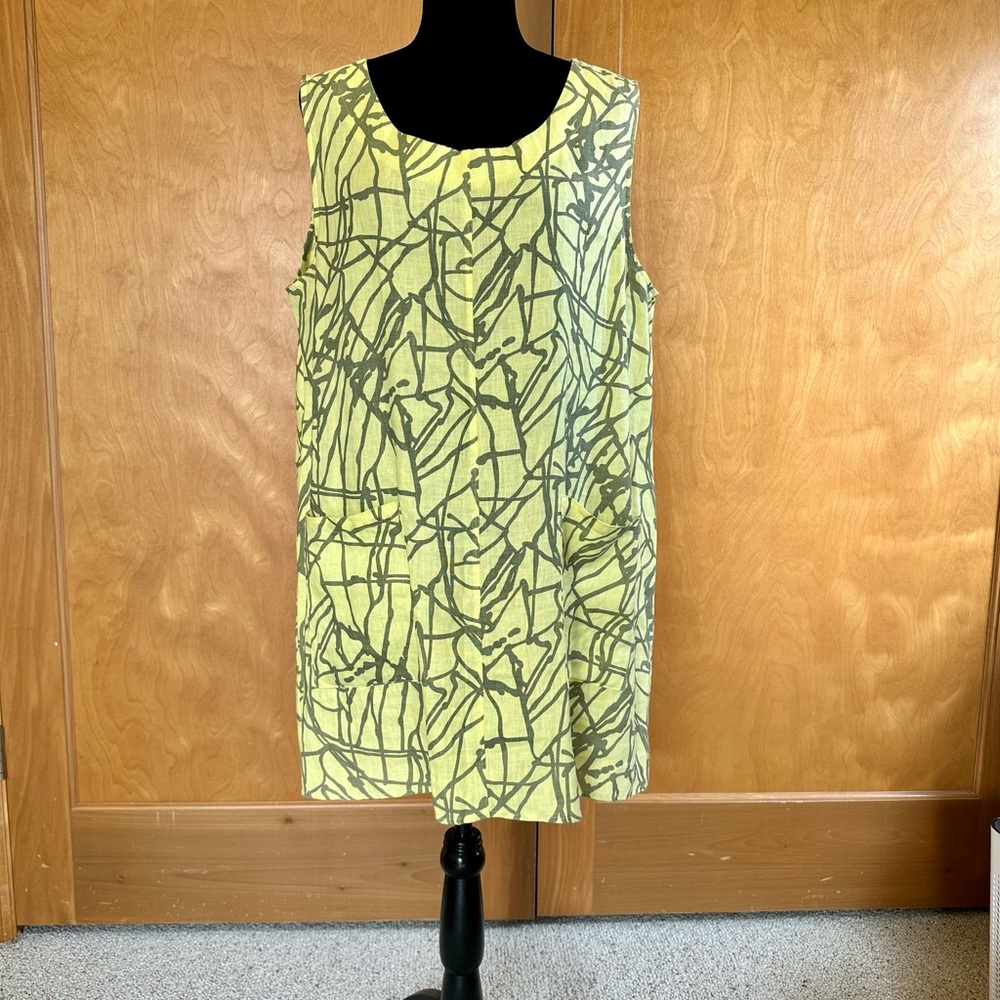 Chalet et ceci 100% Linen dress. NWT Size XL Measurements in pics.